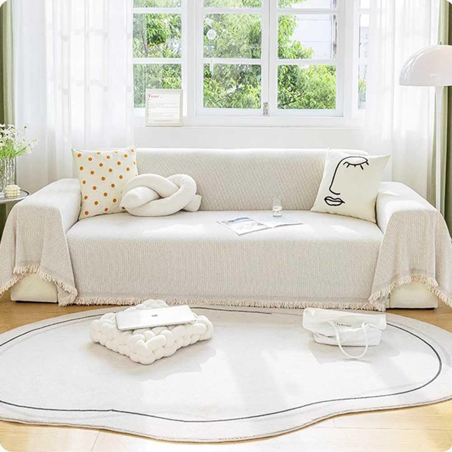 XXL Plaid Canapé, Antidérapant Jeté De Canapé 180x260cm, Housse De Canapé Grande Taille, Couverture decorative pour Angle, Idéal pour Salon et Séjour
