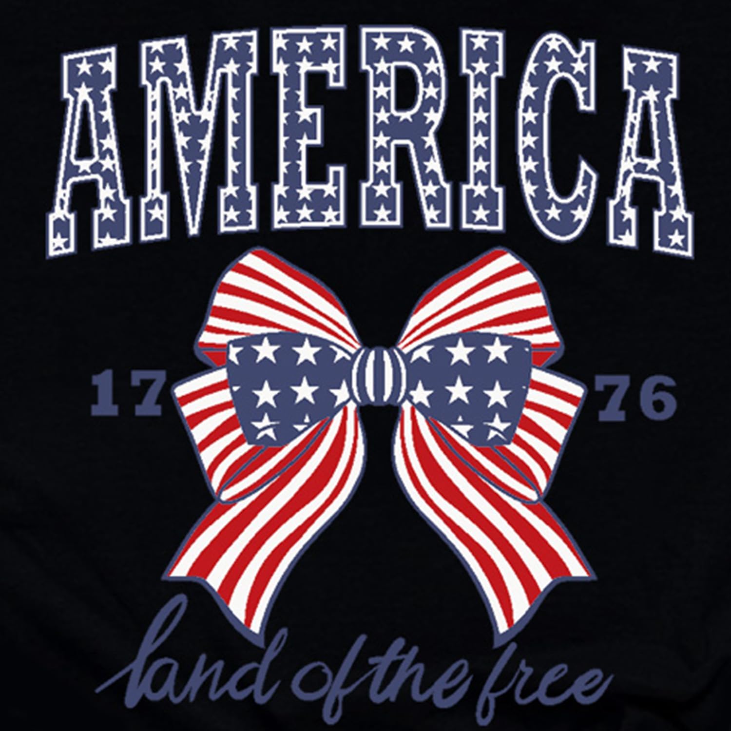 Womens American Flag Shirt USA Bow Flag Patriotic Print T-Shirt 4th of July Crewneck Tee Tops - Image 6