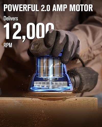 Miniatura 2 de AVID POWER Lijadora orbital de 5 pulgadas, lijadora eléctrica de 12000 RPM, lijadora orbital aleatoria para carpintería, 12 piezas de lija y bolsa