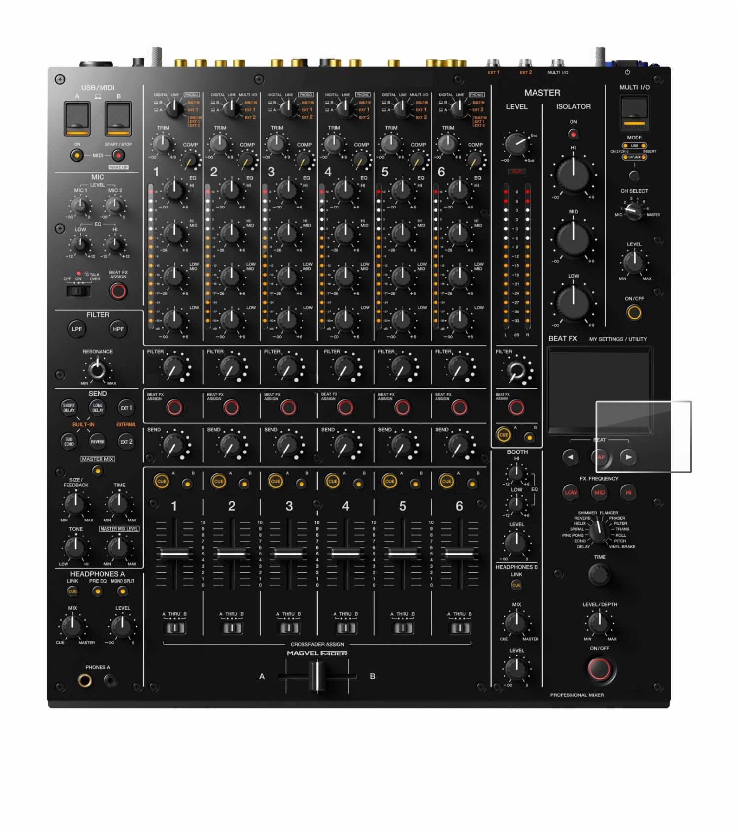 upscreen Screen Protector Film compatible with Pioneer DJM-V10-9H Glass Protection, Extreme Scratch Resistant, Clear