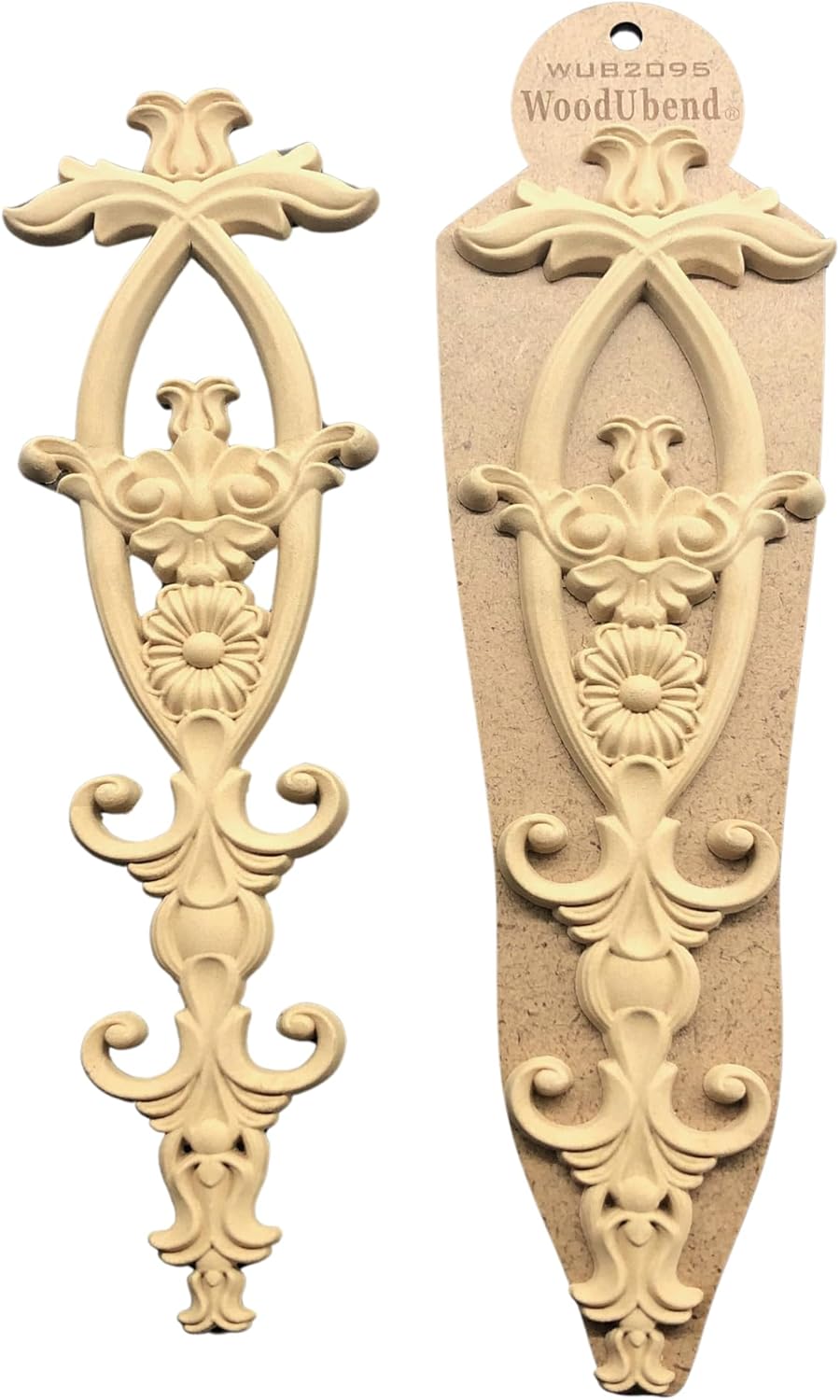 WoodUbend WUB2095 Pack of 2 Decorative Drops - Wood Appliques - Heat Bendable & Flexible Onlays 30x9cm - DIY Craft, Furniture & Home Decor - Easy to Apply & Paint - Versatile & Reusable Decals