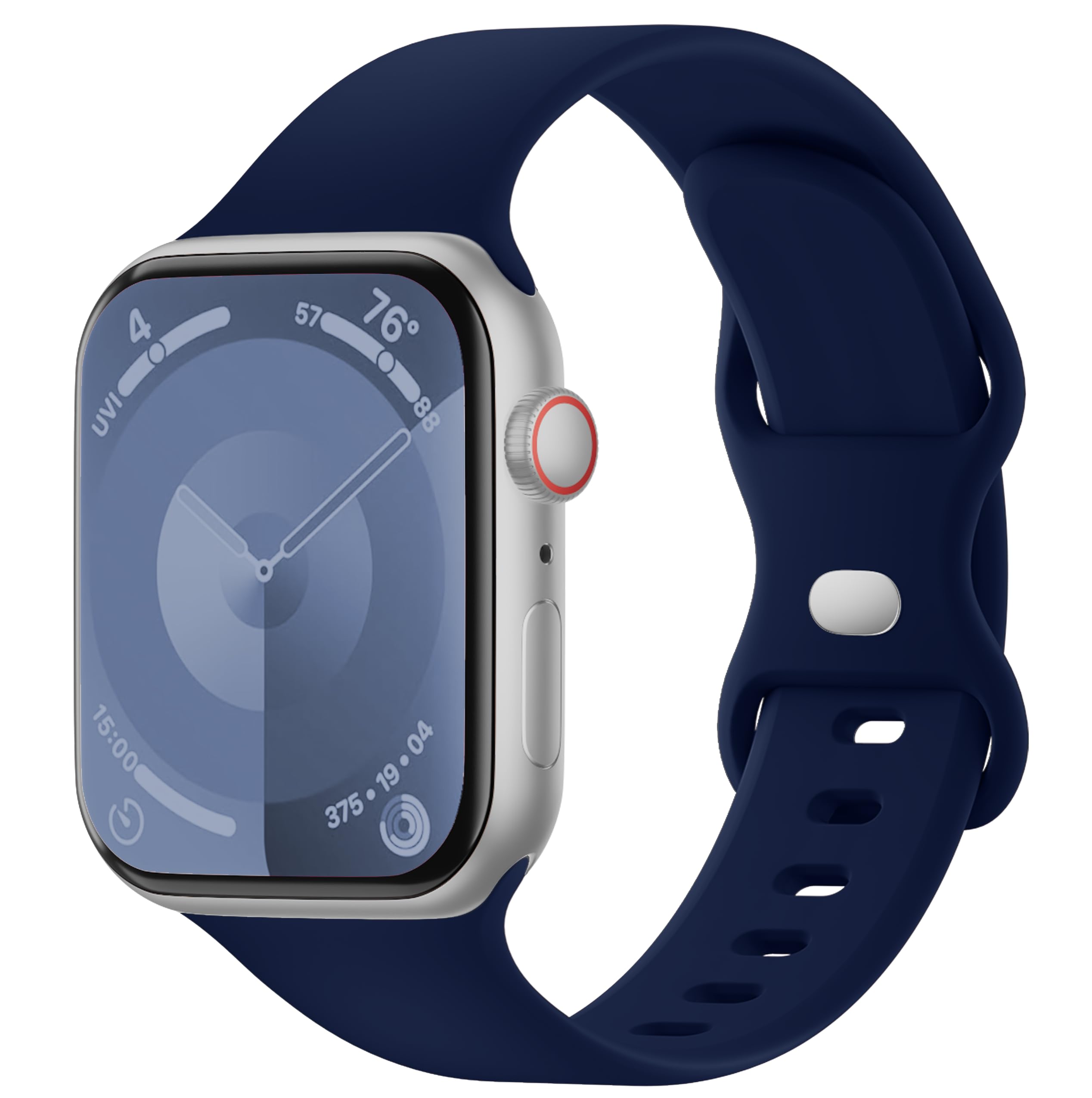 Sycamond Silicone Band Compatible with Apple Watch 41mm 38mm 40mm 46mm 45mm 42mm 44mm, Replacement Sport Strap Wristband for iWatch Series SE 10 9 8 7 6 5 4 3 Ultra 2 1 Women Men