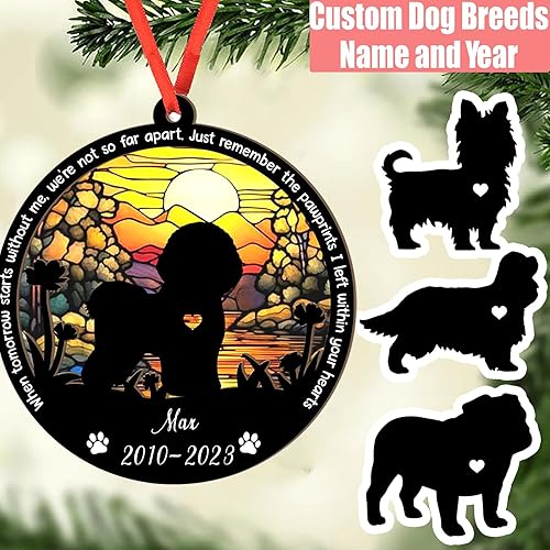 Miniatura 3 de Adorno personalizado para atrapasoles Bichon Frise, Bichon Frise Sun Catcher Adorno de Navidad Regalo para perro amante, Bichon Frise 3D 2 capas