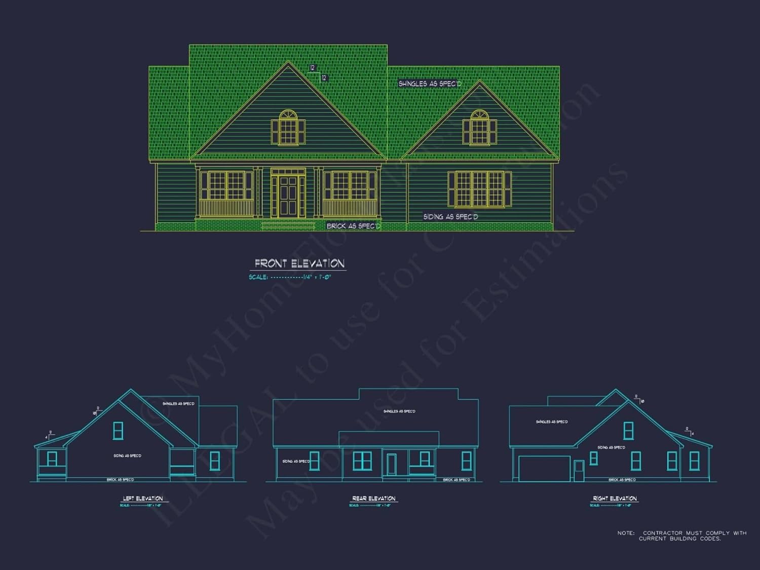 16-1399 House Plan - House Blueprint Design with Floor Plan CAD