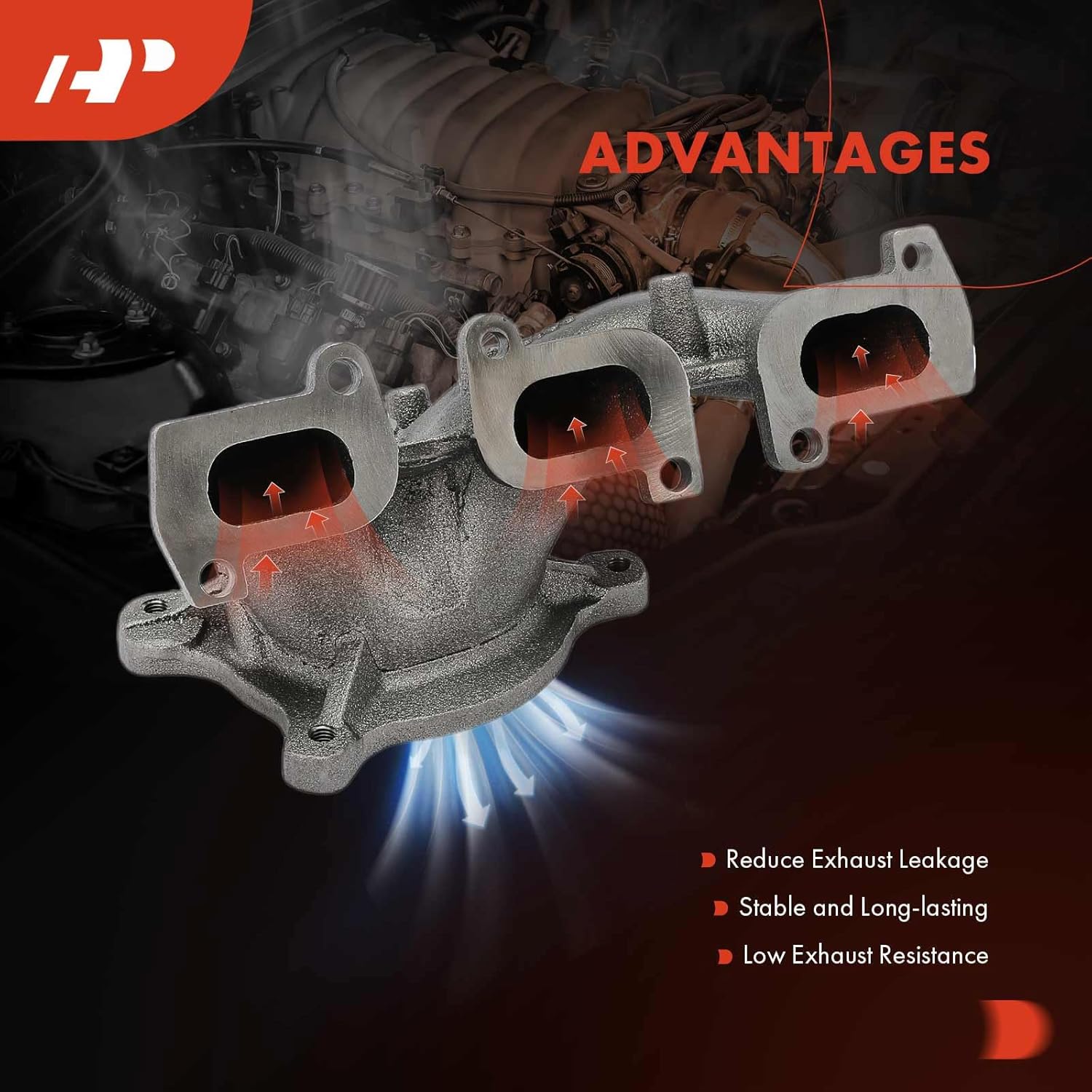 A-Premium Left Side Exhaust Manifold Kit W/Gasket, Flange, Studs, Bolts, & Nuts [3.5L 3.7L] Compatible with Ford Fusion 2010-2012, Edge, Taurus X, Flex & Lincoln MKZ, MKX, MKS, MKT & Mercury Sable