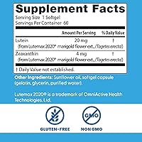 Vista 3 de Doctor's Best Luteína con Lutemax, sin OMG, sin gluten, salud ocular, 20 mg, 60 cápsulas blandas