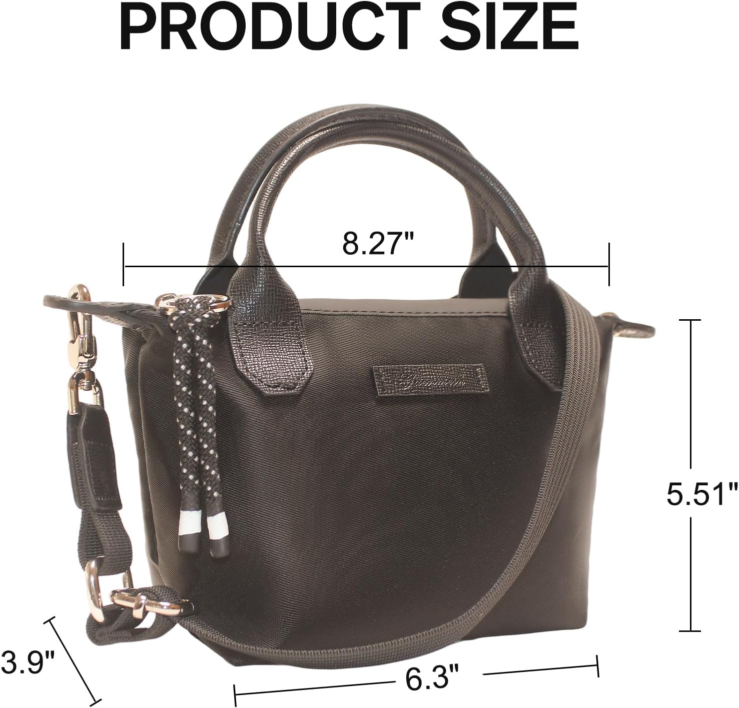 Designer Mini Tote Bag for Women - Lightweight Crossbody Purse with Adjustable Dual Straps (2-Way Carry) - Image 3