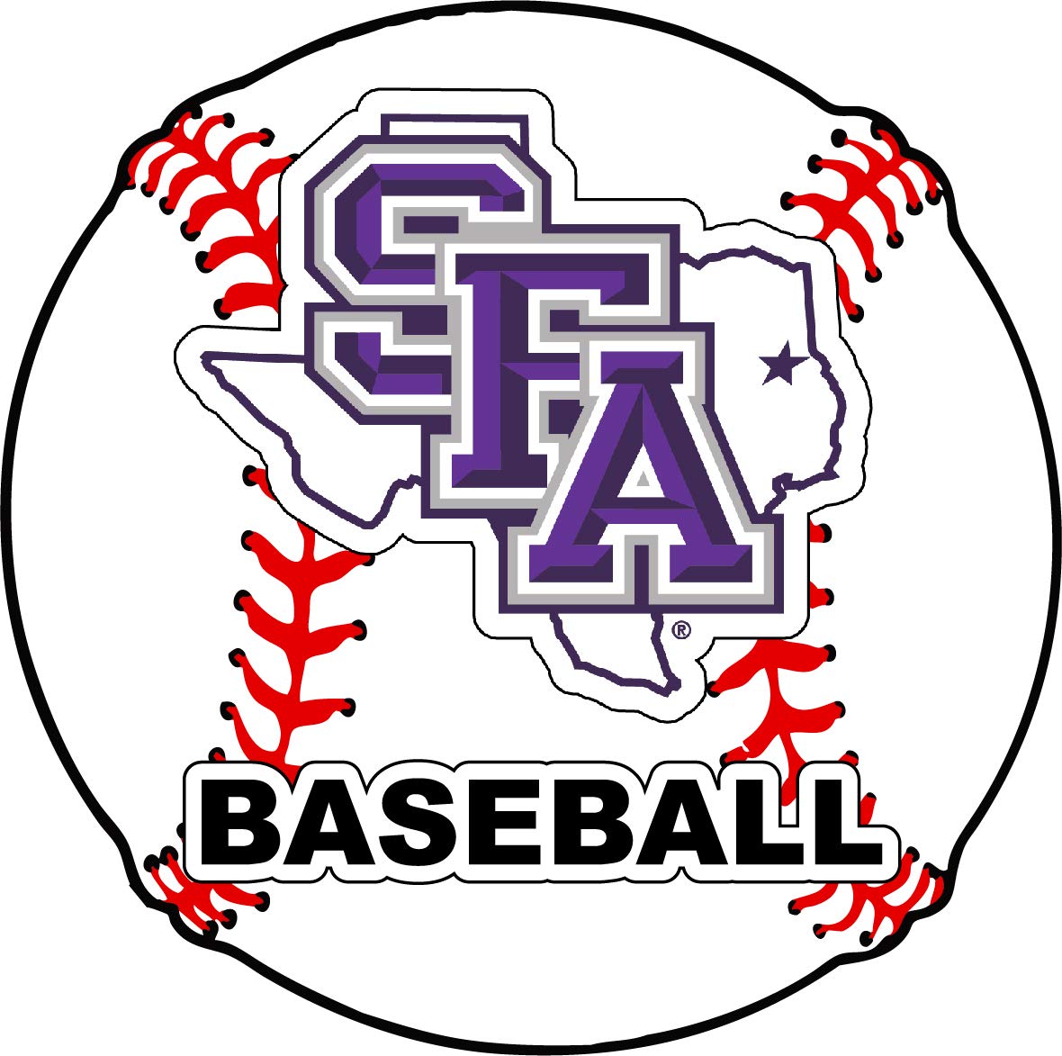Stephen F. Austin State University 4-Inch Round Baseball Magnet Officially Licensed Collegiate Product