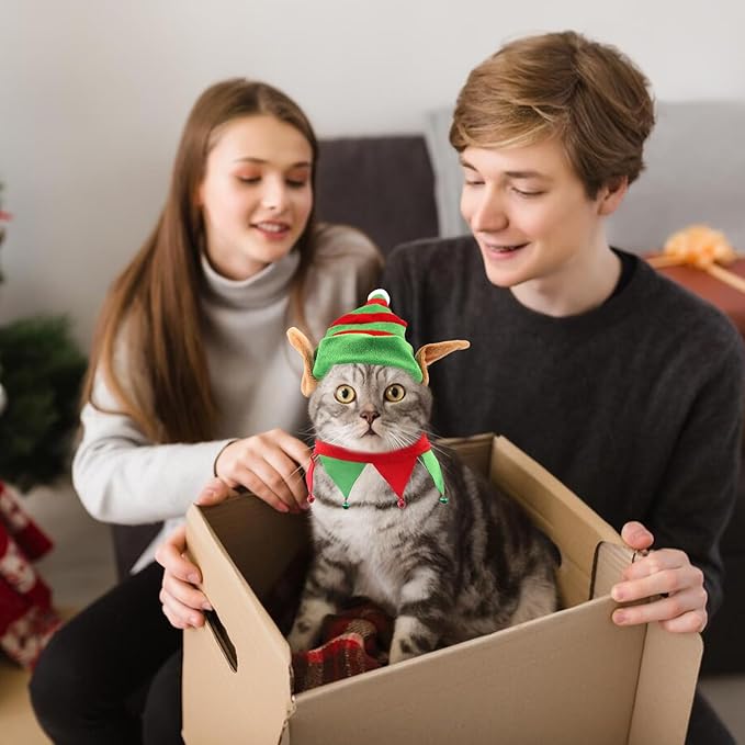 Disfraz de Elfo Navideño para Perro Pequeño con Gorro y Collar miniatura 7