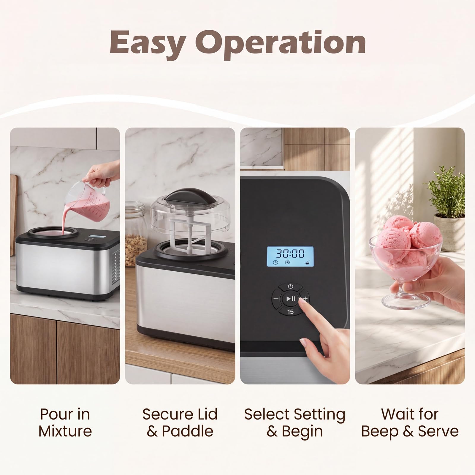 GIANTEX Gelatiera Professionale 1,5 L con Compressore e Timer