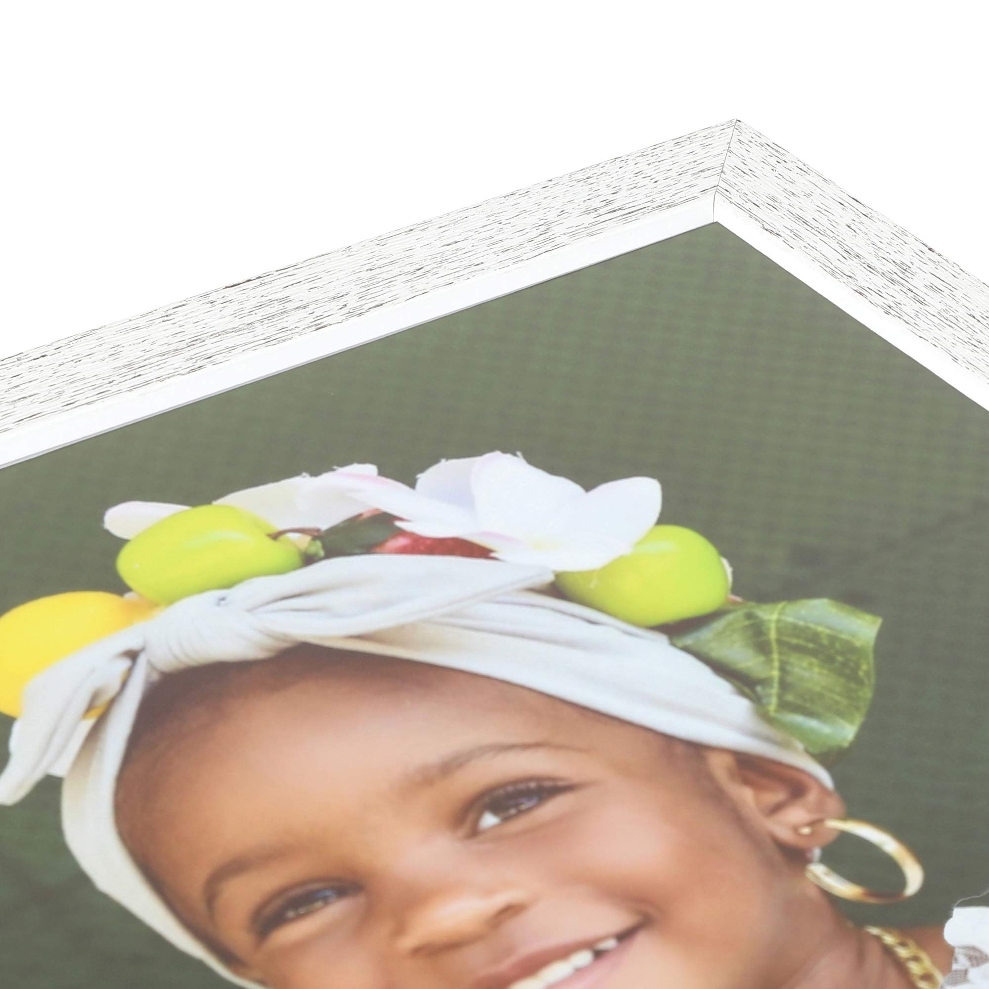 ArtToFrames 17x25 inch Eggshell Rustic Barnwood Wood Picture Frame, 2WOM0066-1343-YWHT-17x25