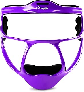 Champion Sports Magnesium Softball Face Mask - Lightweight Fielders Masks for Adults - Durable Head Guards - Premium Sports Accessories for Indoors and Outdoors - Purple