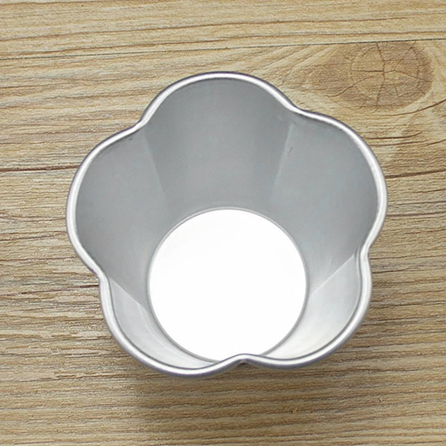 40 Moldes de Aluminio para Tartas de Huevo, de Aleación de Aluminio, con Forma de de Cinco Pétalos, para Mousse, Pudín de Gelatina y Bricolaje