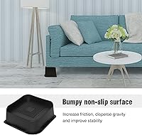 Vista 2 de Elevadores de cama para muebles de 2 pulgadas, bloques elevadores de muebles resistentes de gran tamaño que elevan hasta 6,000 libras con base