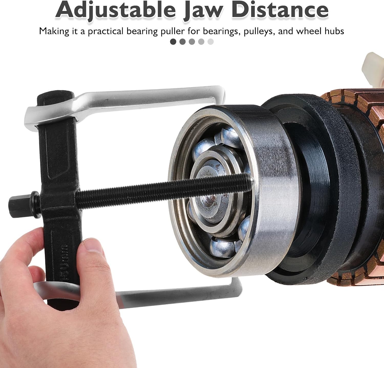 Operitacx Adjustable 2 Jaw Puller Tool for Wheel Hubs and Pulleys, Steel Construction with Even Force Distribution, for Automotive Mechanical Repair in Confined Maintenance Areas