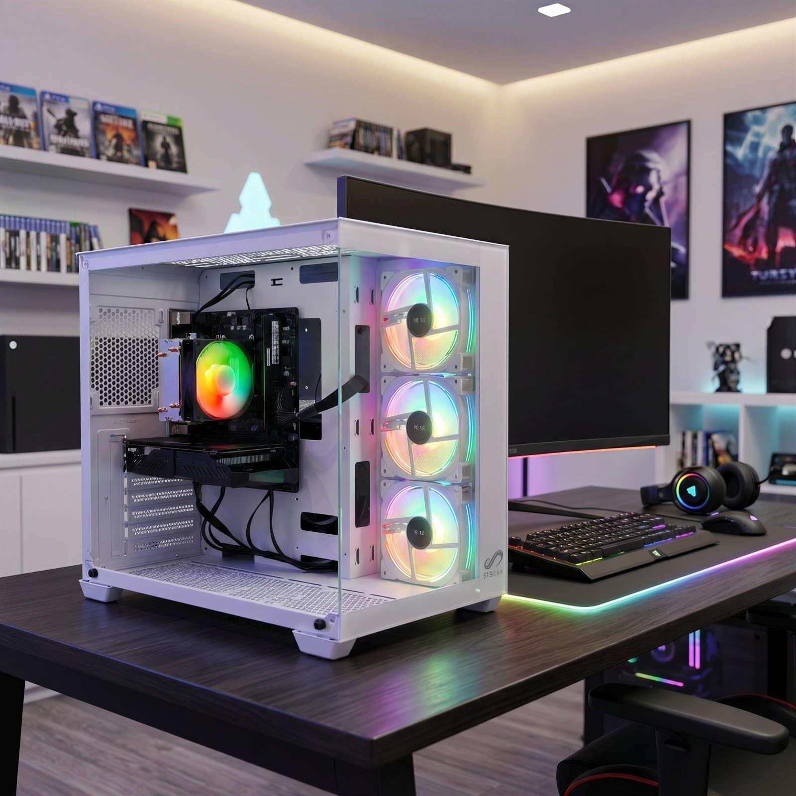 STGSivir PC Gaming Fisso, Ryzen 7 5700X, RTX 3050 6G,16G DDR4,1T SSD