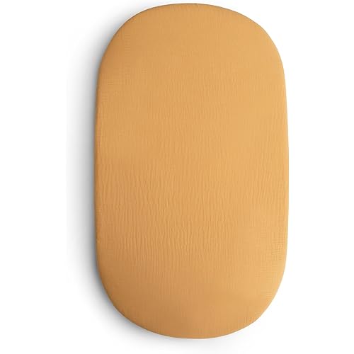 mushie Extra Soft Bassinet Muslin Crib Sheet | 30" x 16" (Fall Yellow)