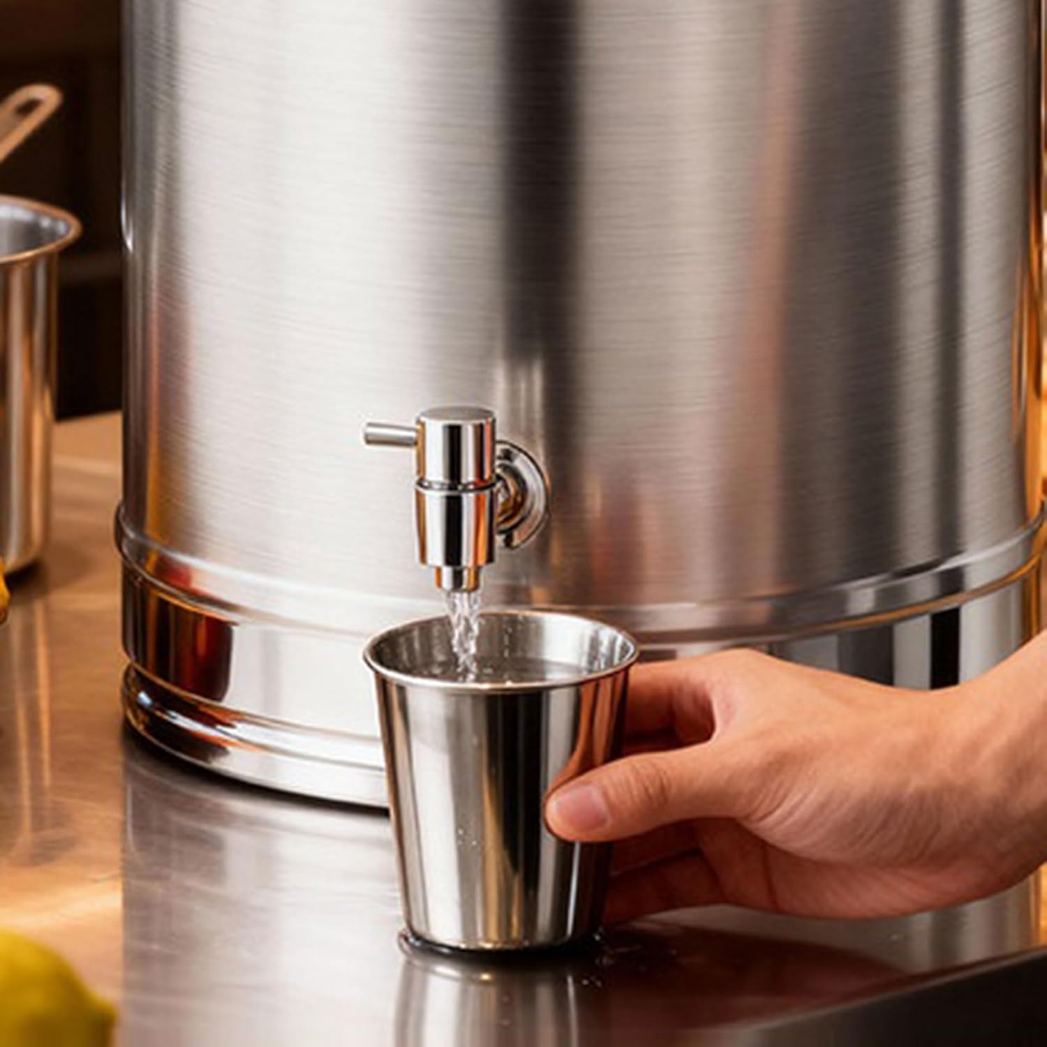 28L Stainless Steel Fermenter with Airlock - Ideal Brewing Equipment for Beer, Wine, & Food Storage - Easy to Clean, Durable Fermentation Bucket