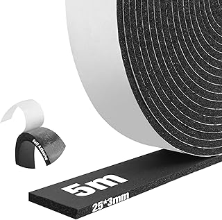 Dichtungsband Selbstklebend, Schaumstoff Dichtungsband Für Türen Fenster, Multifunktionale Neopren Schaumstoffplatte, Türdichtung Für Wetterfest, Kollision Siegel Schalldicht (25x3x5m)