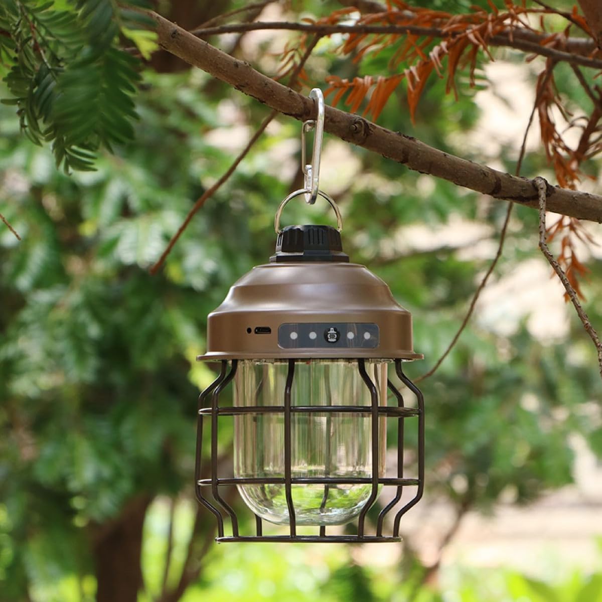 Portable Camping Lantern USB Rechargeable Retro Lantern Tent Lamp Small Hanging Outdoor Light for Hiking and Emergency Use