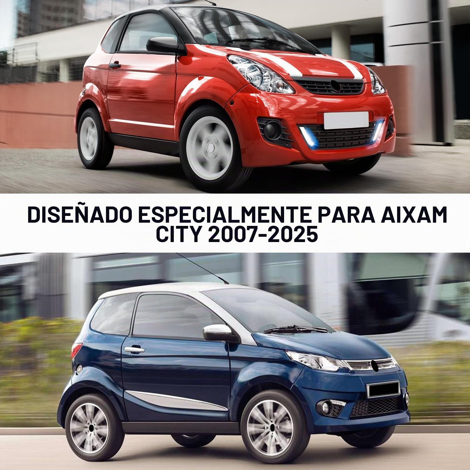 Cubierta del Automóvil Reemplazo para Aixam City/Coupe/MINAUTO/Crossover/Crossline 2007-2025, Lona del Automóvil Garaje Impermeable Garaje Tiras Reflectantes, Funda Coche Exterior Anti-UV