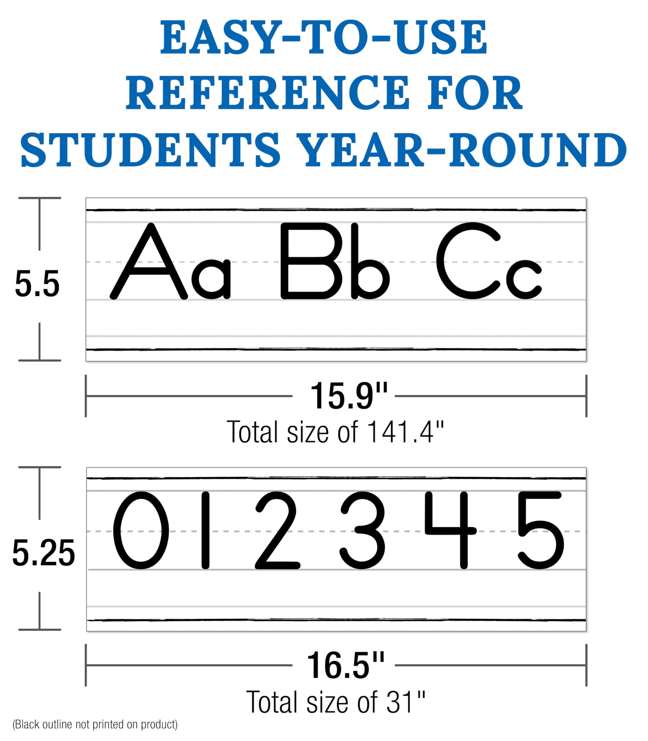 Carson Dellosa 52 pc Farmhouse Manuscript Alphabet & Number Line Bulletin Board Set, Farmhouse Classroom Alphabet Line - Image 3