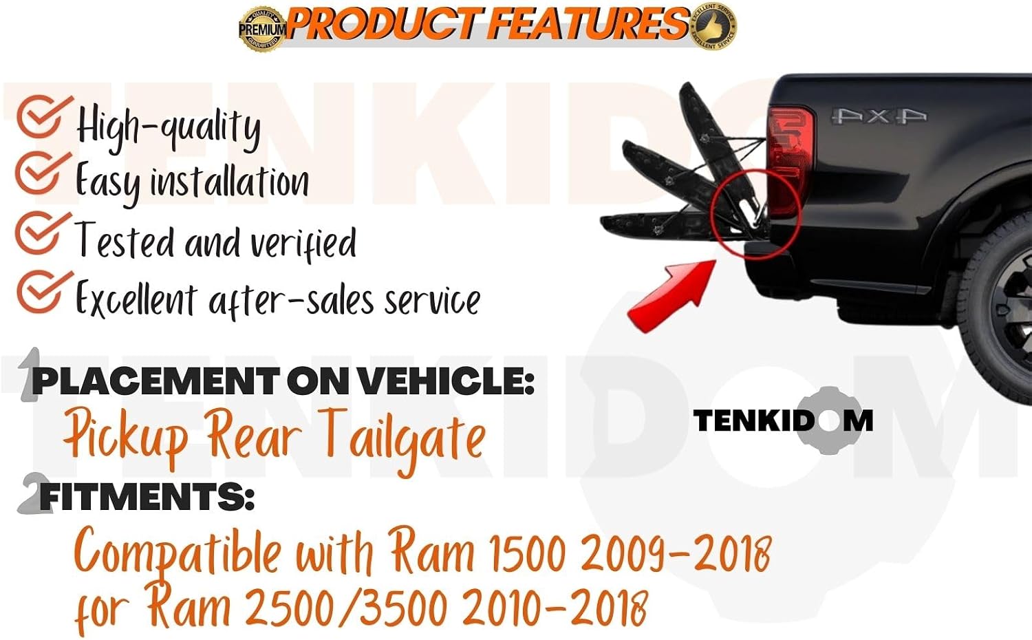 Pickup Tailgate Assists Compatible with Nissan Frontier Navara D23 2014-2025 Shock Lift Supports Rear Gas Dampers Springs Kit No-Drill Bolt-on