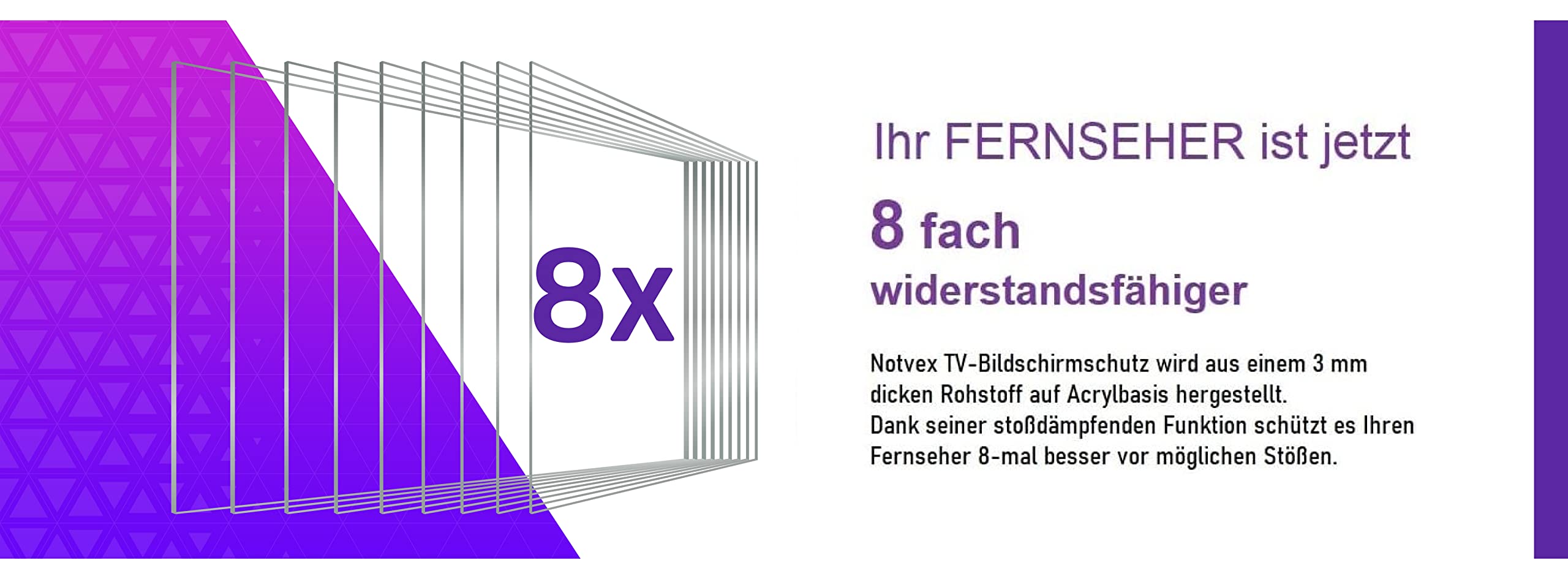 Protection écran téléviseur 65'' Verre anti-rayures Compatible OLED QLED