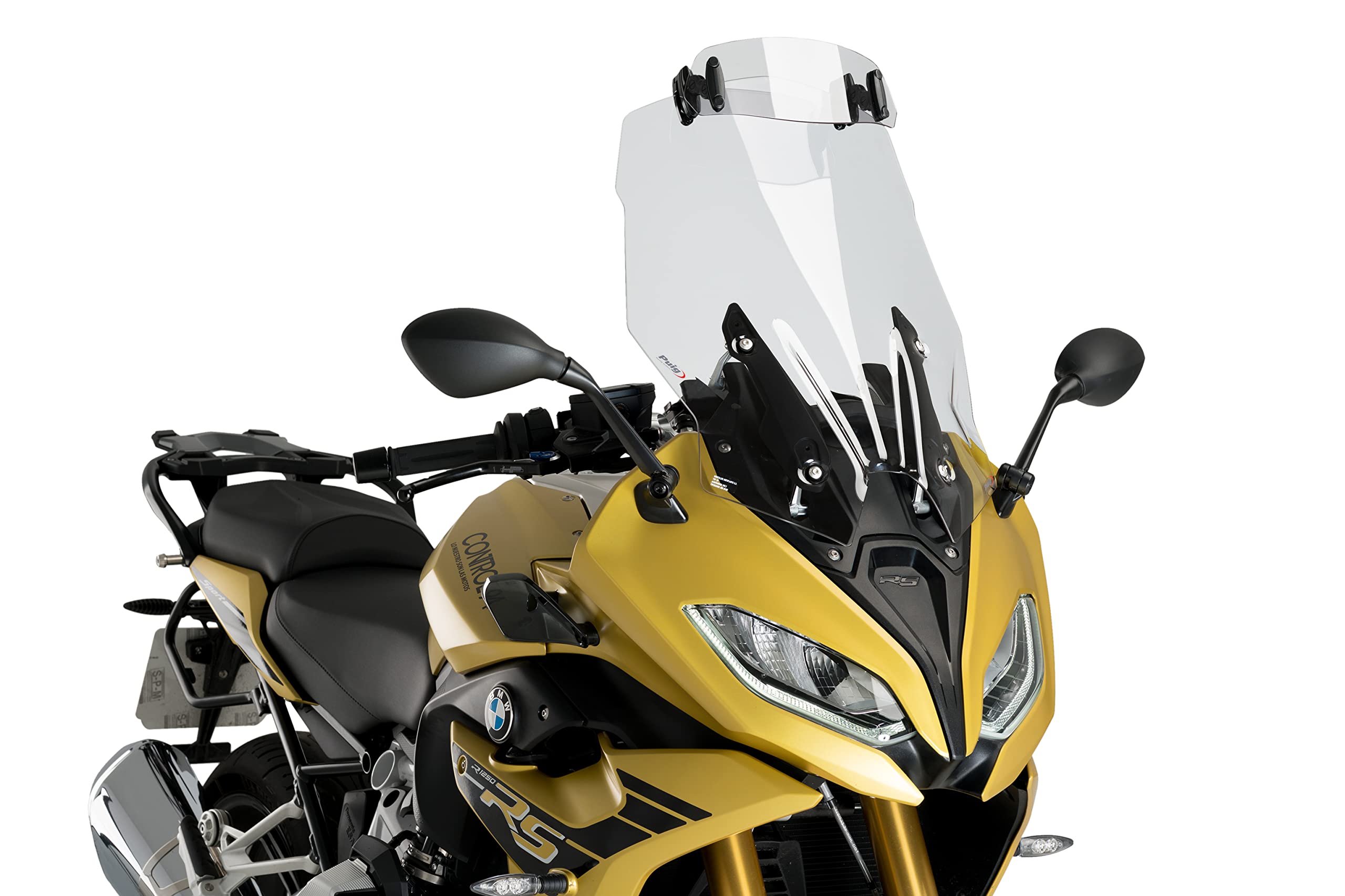 Puig 6320W Visera Multiregulable Clip-on para cúpula de Moto con Ajuste de posición y diseño Resistente Que Mejora la protección aerodinámica, Transparente
