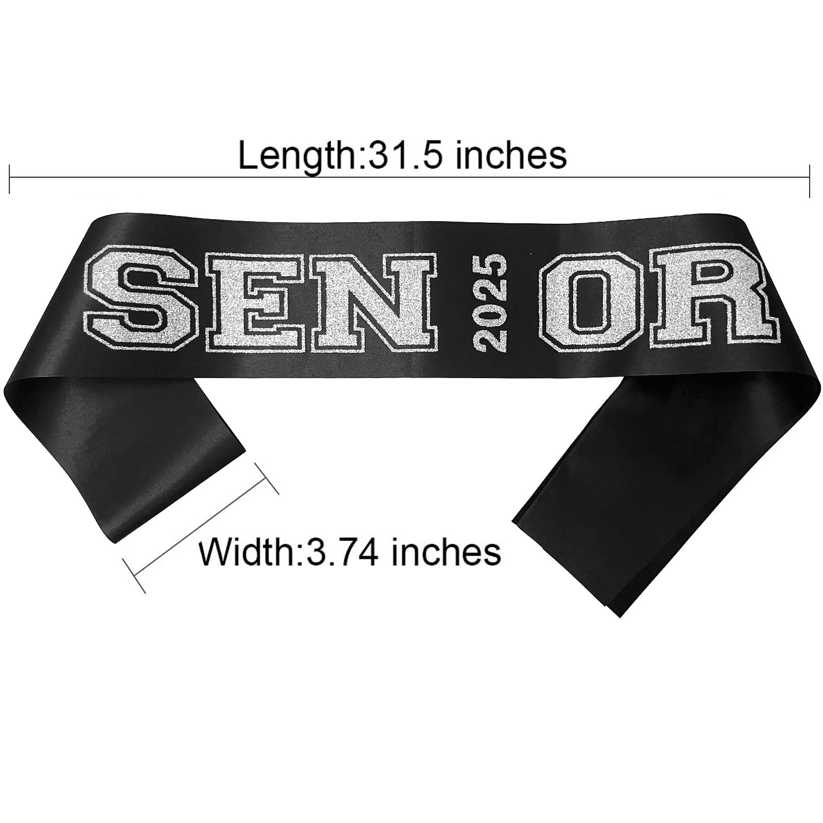 Senior 2026 Schärpe In Schwarz-Gold – Mit Goldfolie | Für Abschlussfeier, Cheerleader & Party-Deko