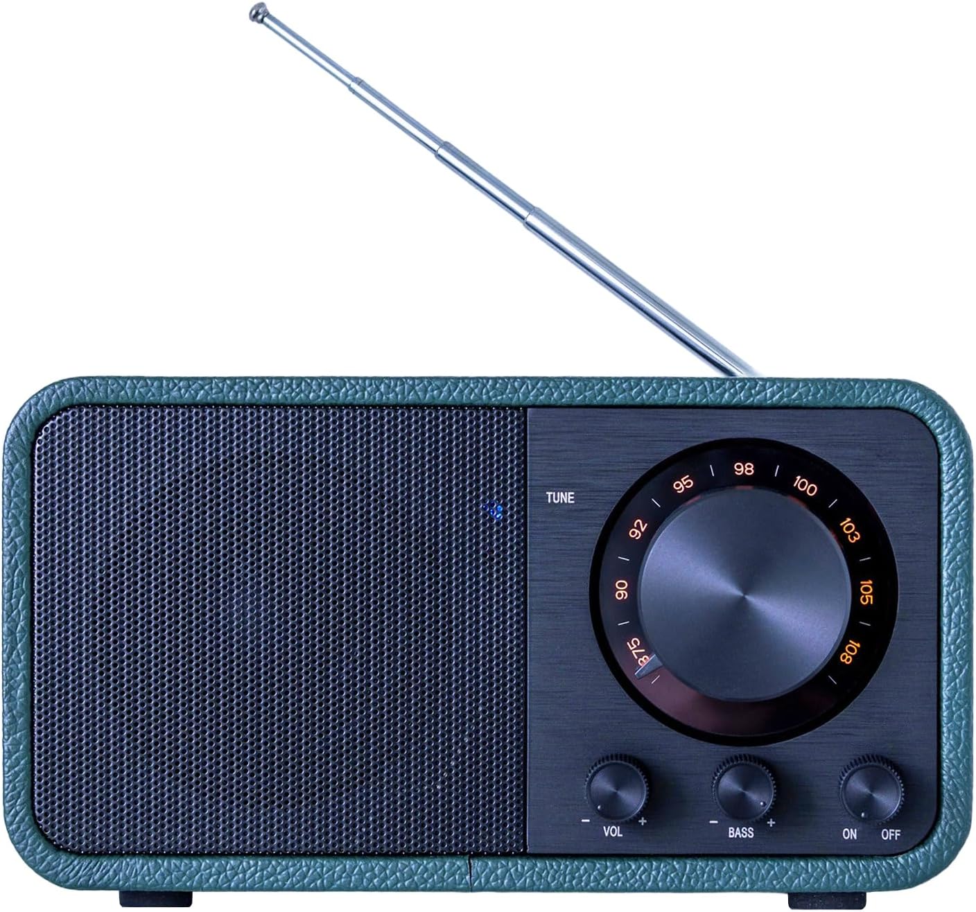 Vintage Radio FM Radio with Bluetooth Retro Bluetooth Speaker with SD/USB Memory Music Player Function, Wireless Streaming from Smartphone, Up to 10 Hours Playback (Leather Green) - Image 2