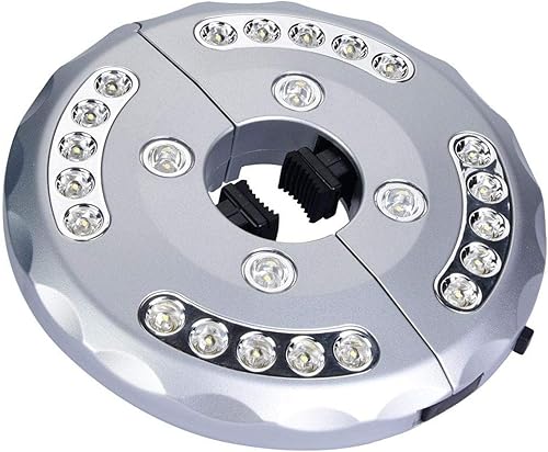 OUKENS Lámpara de sombrilla para patio, 24 luces LED de acrilonitrilo butadieno estireno, funciona con pilas, lámpara de poste para sombrillas de