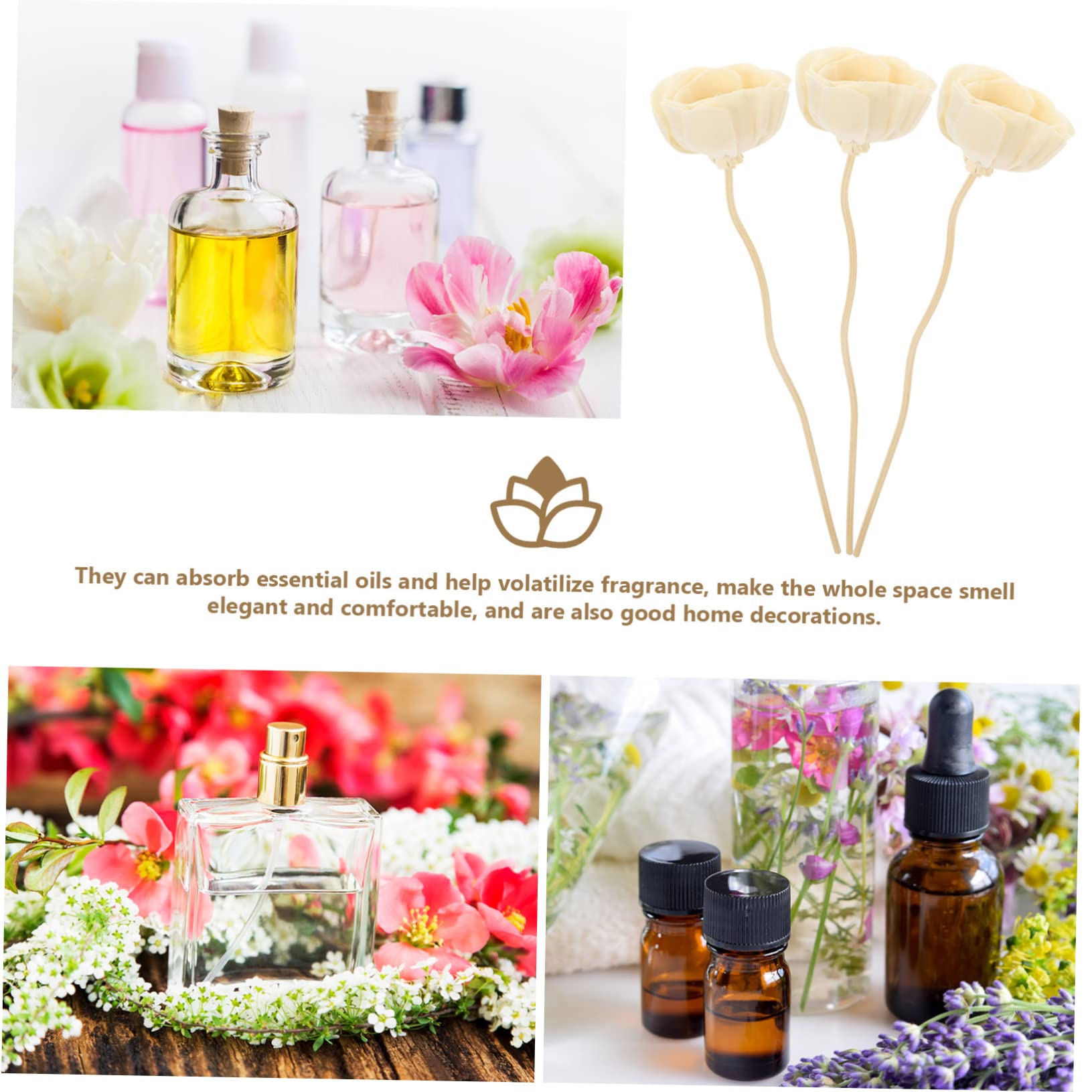 IMIKEYA 50stücke Duftstäbchen Kunstblumen Für Ätherische Öle Aromatherapie-Diffuser Für Stilvolle Raumdekoration Im Büro Und Zuhause Für Entspannende Düfte