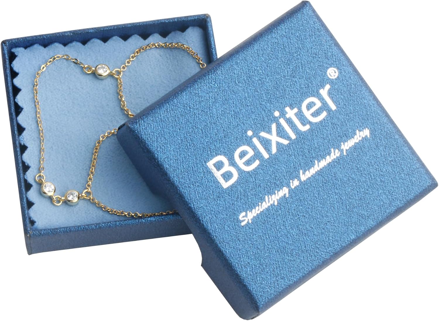 Triple Solitaire Diamond Ring Bracelet Hand Chain 14K Gold Plated, Finger Ring Bracelets for Hand, Sterling Silver Slave Bracelets for Women - Image 7