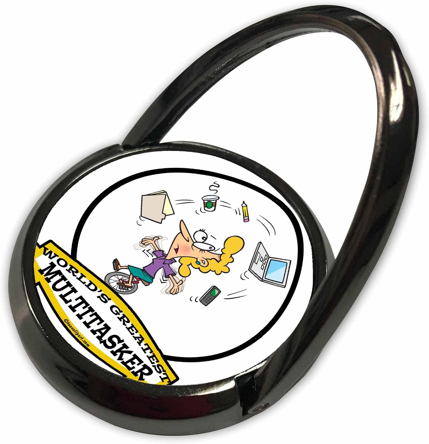 3dRose Funny Worlds Greatest Multi-Tasker Cartoon Phone Ring