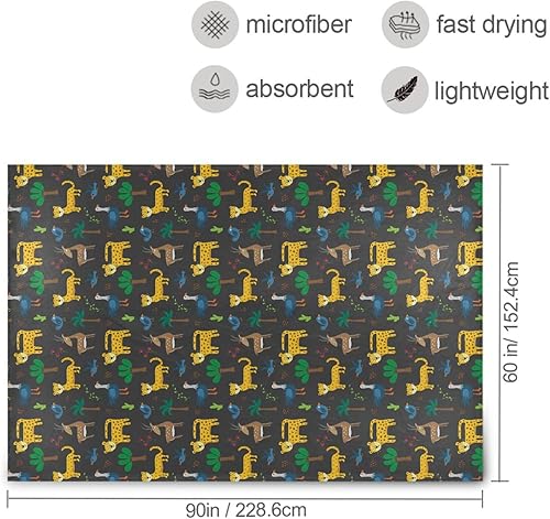 Miniatura 3 de Cute Animals Seamless Pattern Throw Blanket Flannel Comfy Spring Flannel Blanket 60"x90" for Couch Sofa Living Room Camping Adults Kids Sofa Throw