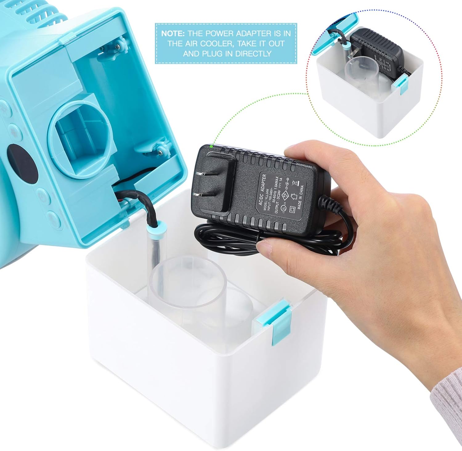 FAVOMOTO Compact Desktop Air Cooler Water Tank Wind Modes Led Lights Hour Timer Personal Evaporative Fan for Home Office and Bedroom Use