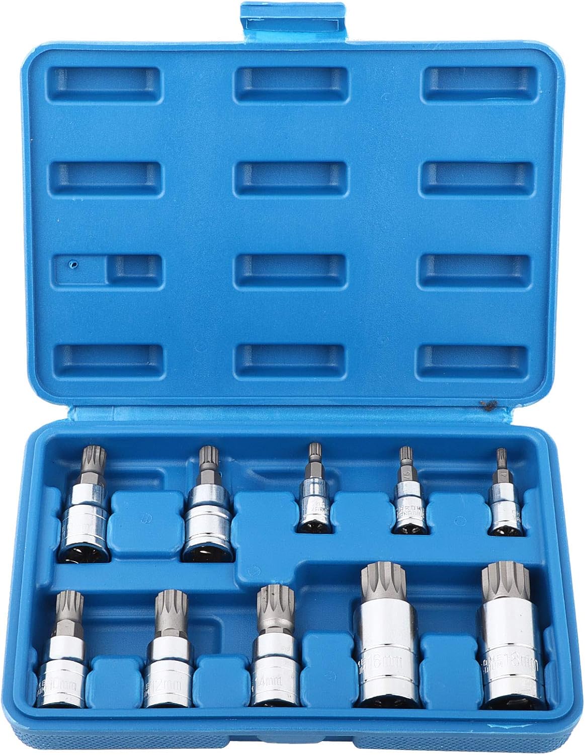 12 Point Splined Bit Socket, 10Pcs 12 Point Triple Square Splined Bit