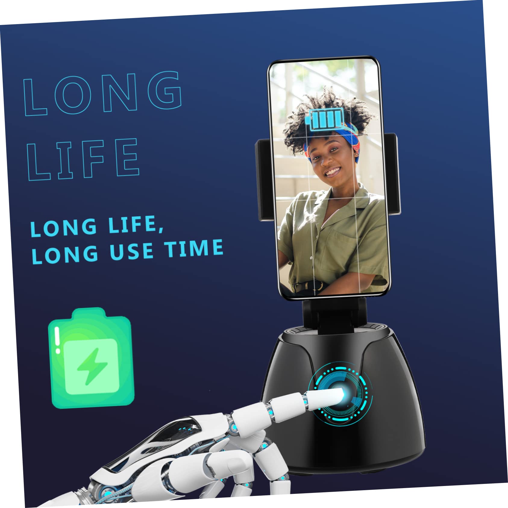 Veemoon 360grado Gimbal Per Riconoscimento Facciale Treppiede Per Smartphone Seguimento Compatibile Tablet e Fotocamere Per Video Streaming