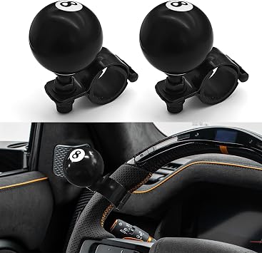 2PCS 8 Ball Steering Wheel Knob Spinner, Suicide Knob, Heavy Car Turning Suicide Spinner Handle, Universal 360 Degrees Rotation Steering Wheel Accessories Compatible with Most Vehicles 2PCS-1