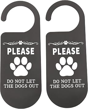 CENWA 2PCS Please Don t Let The Cats/Dogs Out Funny Door Hanger Sign Please Do Not Disturb Funny Cat Lovers Decoration Ideal for Cat House LET THE DOGS OUT