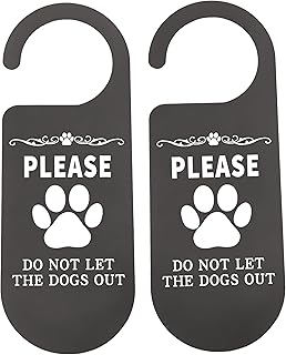 2PCS Please Don' t Let The Cats/Dogs Out Funny Door Hanger Sign Please Do Not Disturb Funny Cat Lovers Decoration Ideal for Cat House (LET THE DOGS OUT H EU)