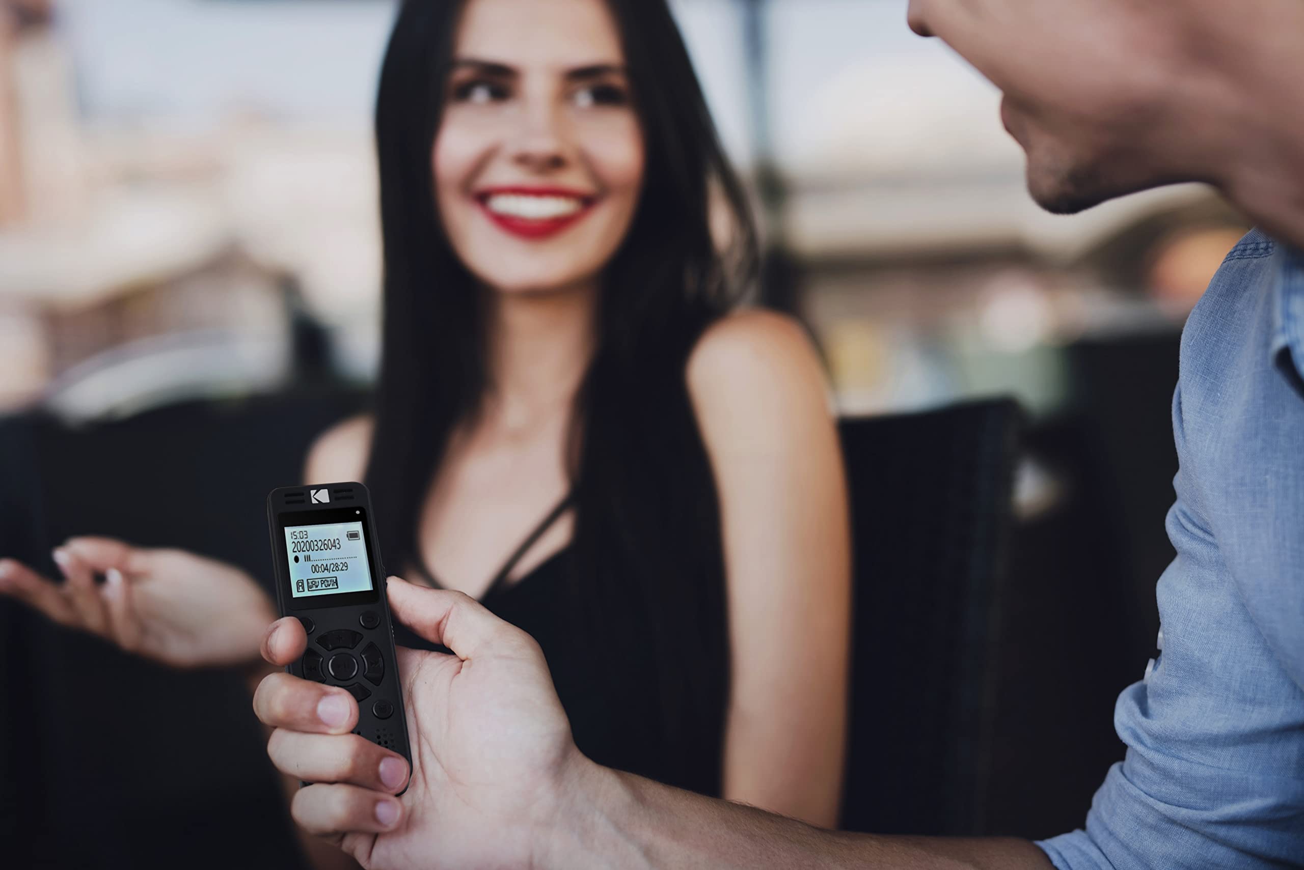 Kodak VRC350 Enregistreur Vocal Haute Intensité Mini Dictaphone Rechargeable Commande Vocale Batterie Lithium Lecteur MP3