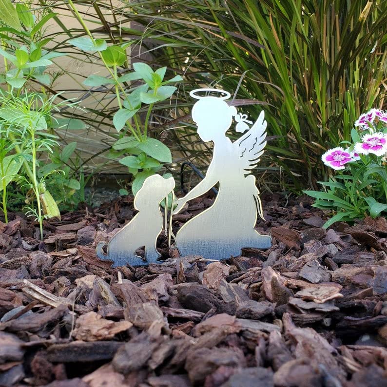 Small Pet Memorial Angel Garden Yard Stake, Loss of Dog Pet