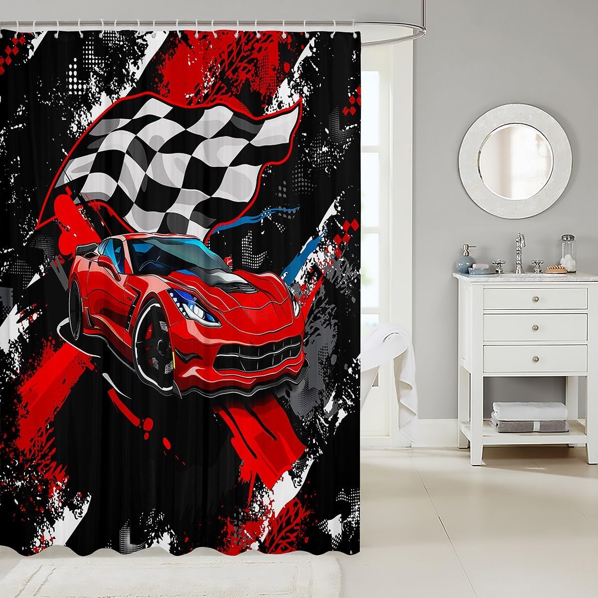 Feelyou Car Shower Curtain 72x72 Inch for Bathroom Boys image 2