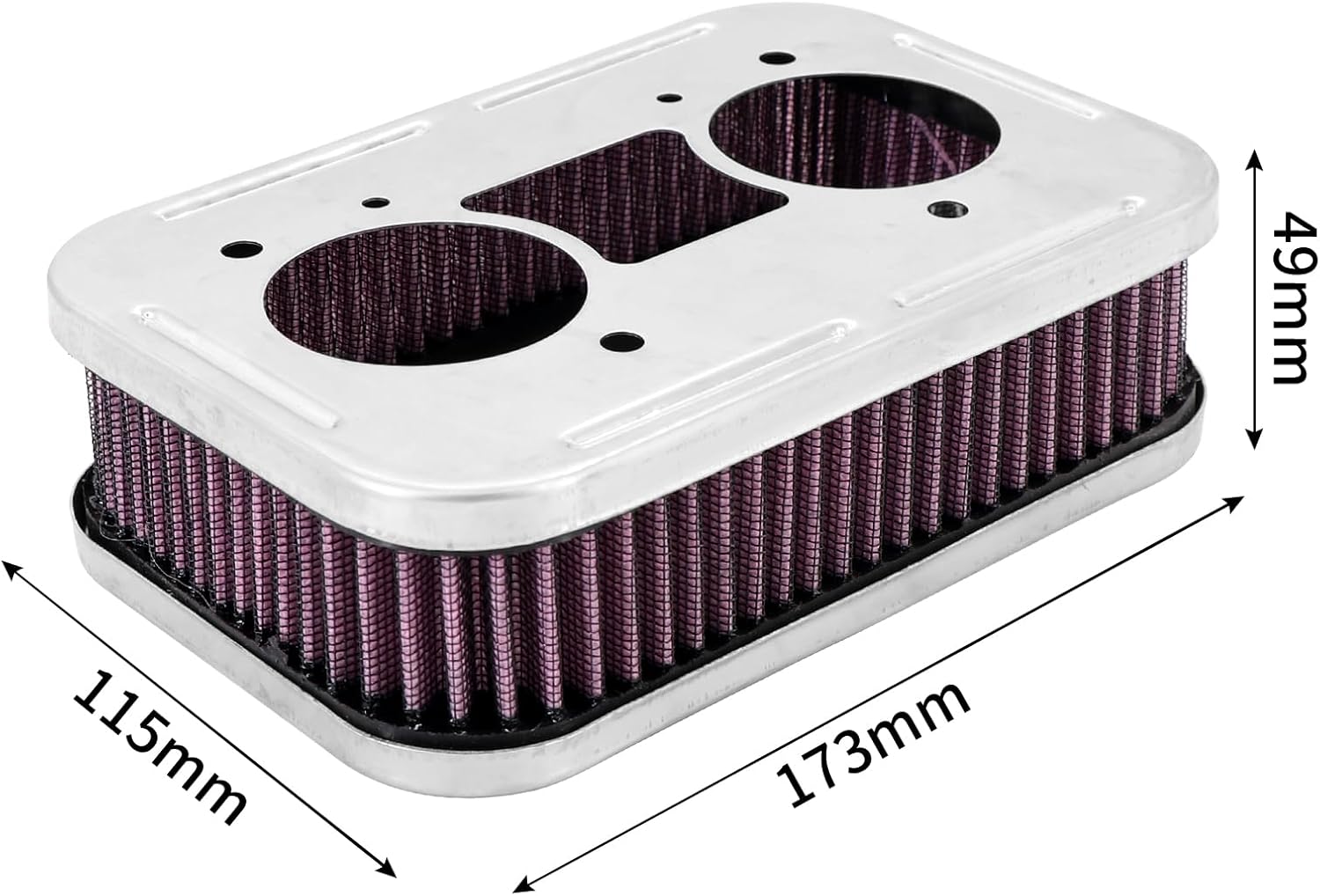 Kipa Air Filter assembly for Carburetor IDF 40mm 44mm 48mm Washable Air Filter Cleaner 1-3/4 Tall 8805 Compatible with VW buggy Trike Bug Air Cooled Stainless metal plate