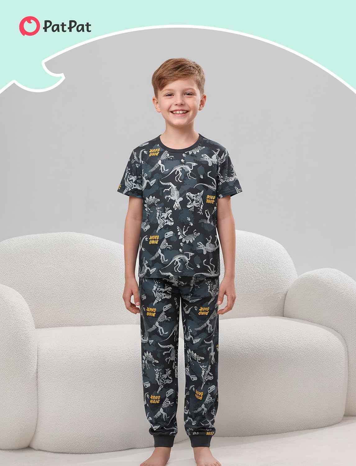 PATPAT Boys Pajamas Sets Short Sleeve Tops and Pants PJs Funny Graphic Soft 2 Piece Sleepwear Kids Cozy Lounge Wear - Image 2