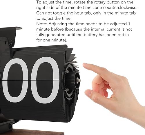 Miniatura 6 de Reloj de escritorio abatible, reloj digital retro automático de tubo giratorio, funciona con pilas, reloj de fusión mecánico para decoración del