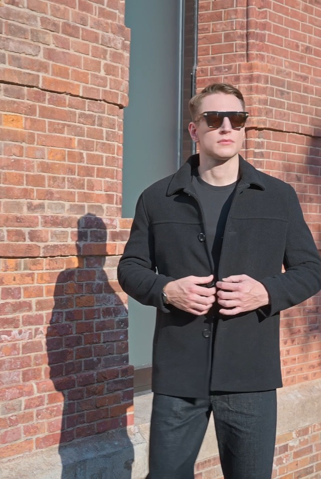 BGSD Men Matthew Wool Blend Single Breasted Walking Car Coat (Also