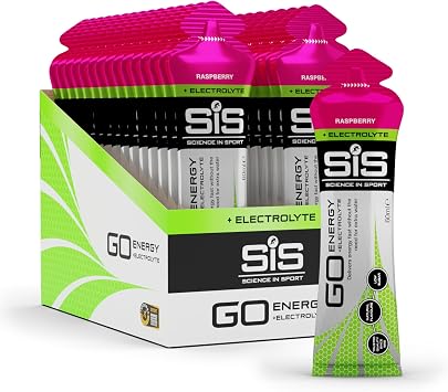 Science in Sport GO Energy + Electrolyte Gels, Raspberry, 30 x 60ml | Energy Support with Added Sodium, Potassium & Magnesium, Hydration Support for Endurance, 22g Carbohydrates per Sachet